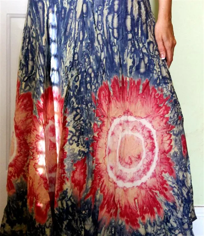 100% Fine Rayon Wrap Skirt ! Tie-Dye Print ! One Size Fits Most !