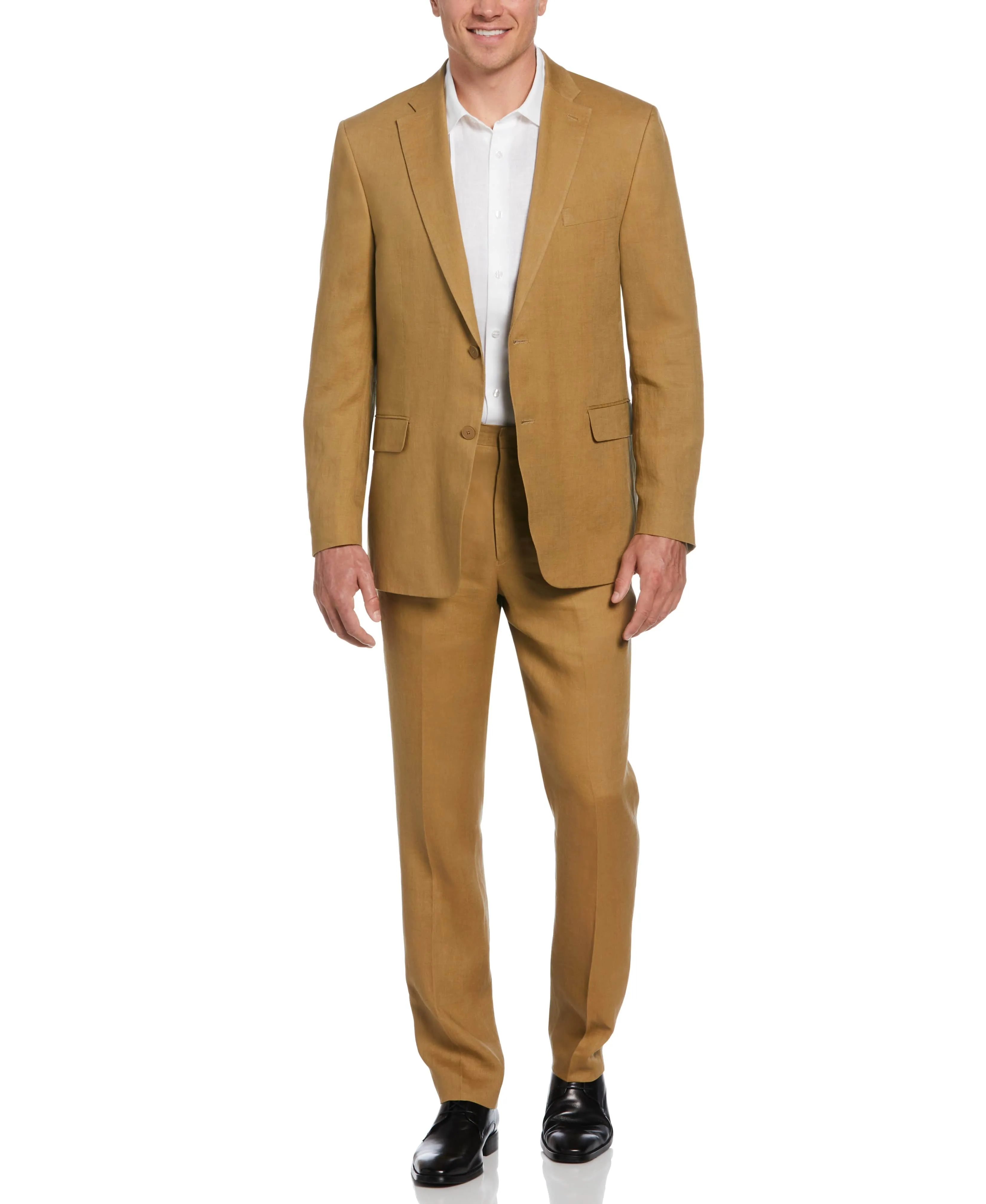 100% Linen Solid Flat Front Pant