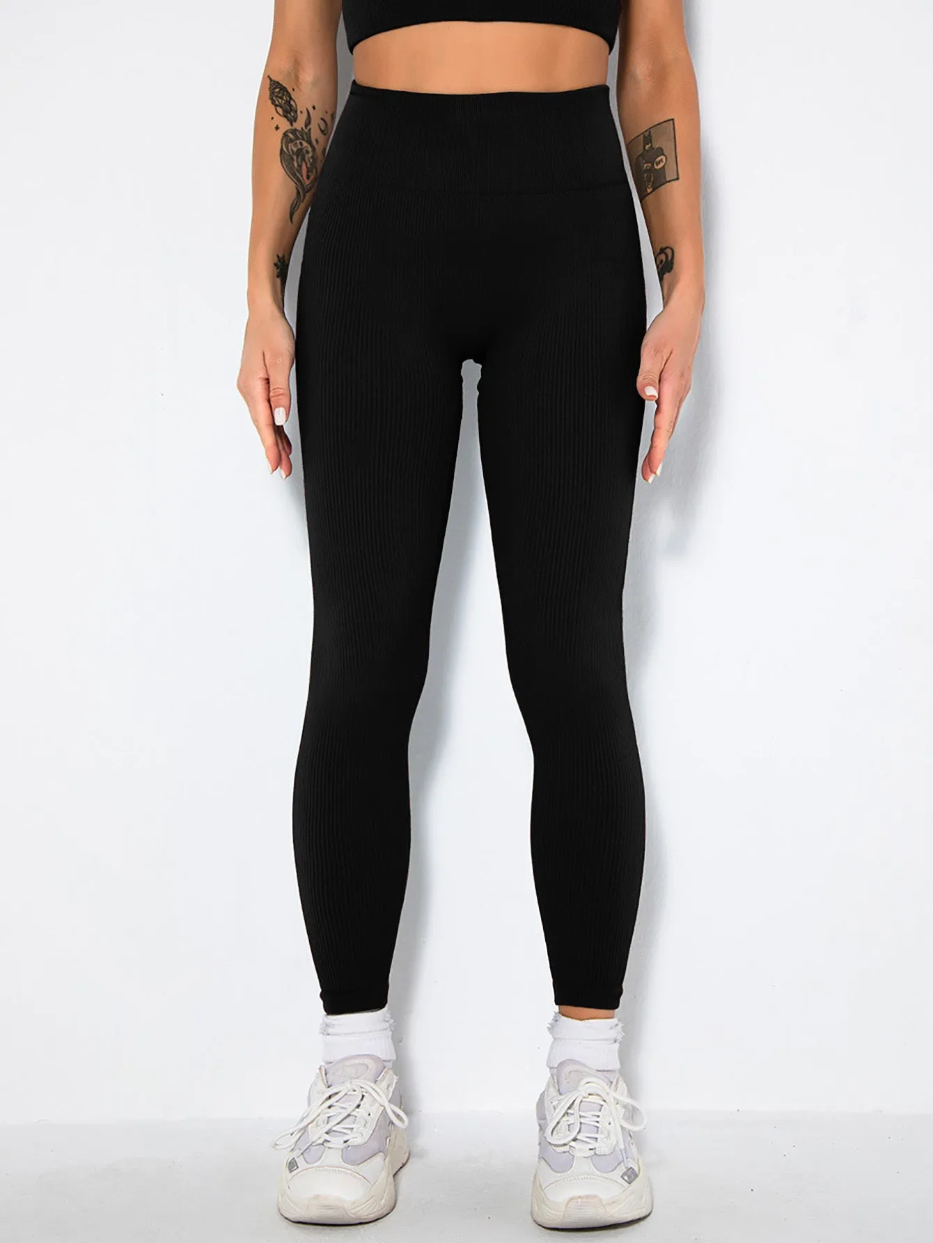 2-Pack Women's Seamless Ribbed Yoga Pants – Soft, Slimming, High-Waisted Gym Leggings for Fitness & Sport