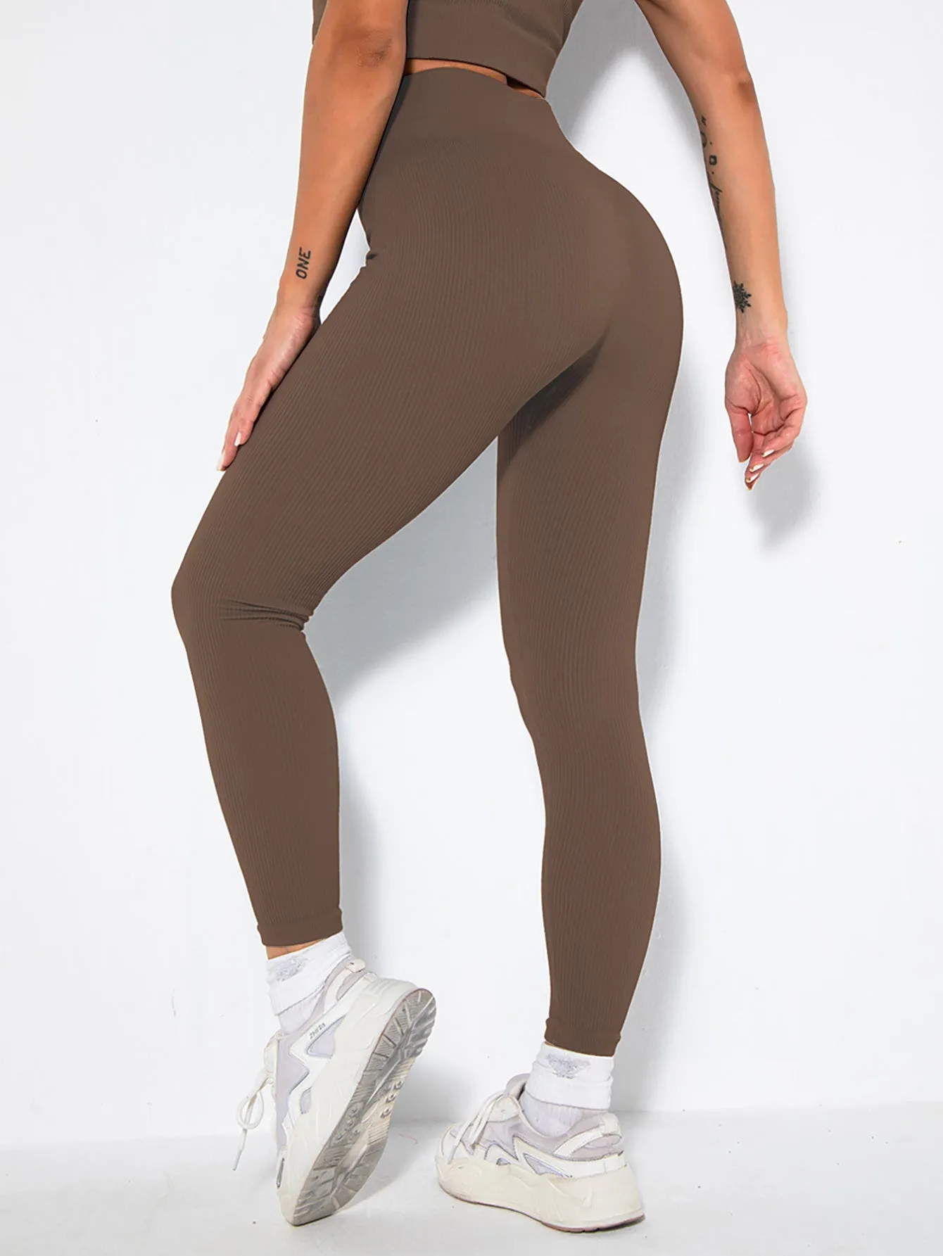 2-Pack Women's Seamless Ribbed Yoga Pants – Soft, Slimming, High-Waisted Gym Leggings for Fitness & Sport
