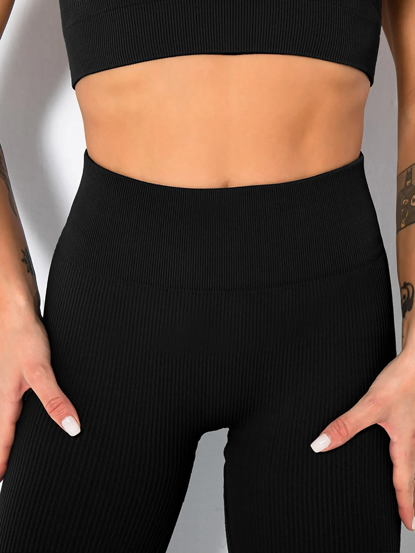 2-Pack Women's Seamless Ribbed Yoga Pants – Soft, Slimming, High-Waisted Gym Leggings for Fitness & Sport
