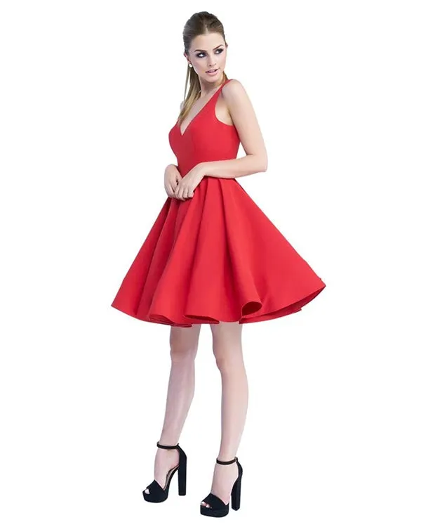 2019 Black Satin Homecoming Dresses V-Neck Sexy Short Cocktail Dress