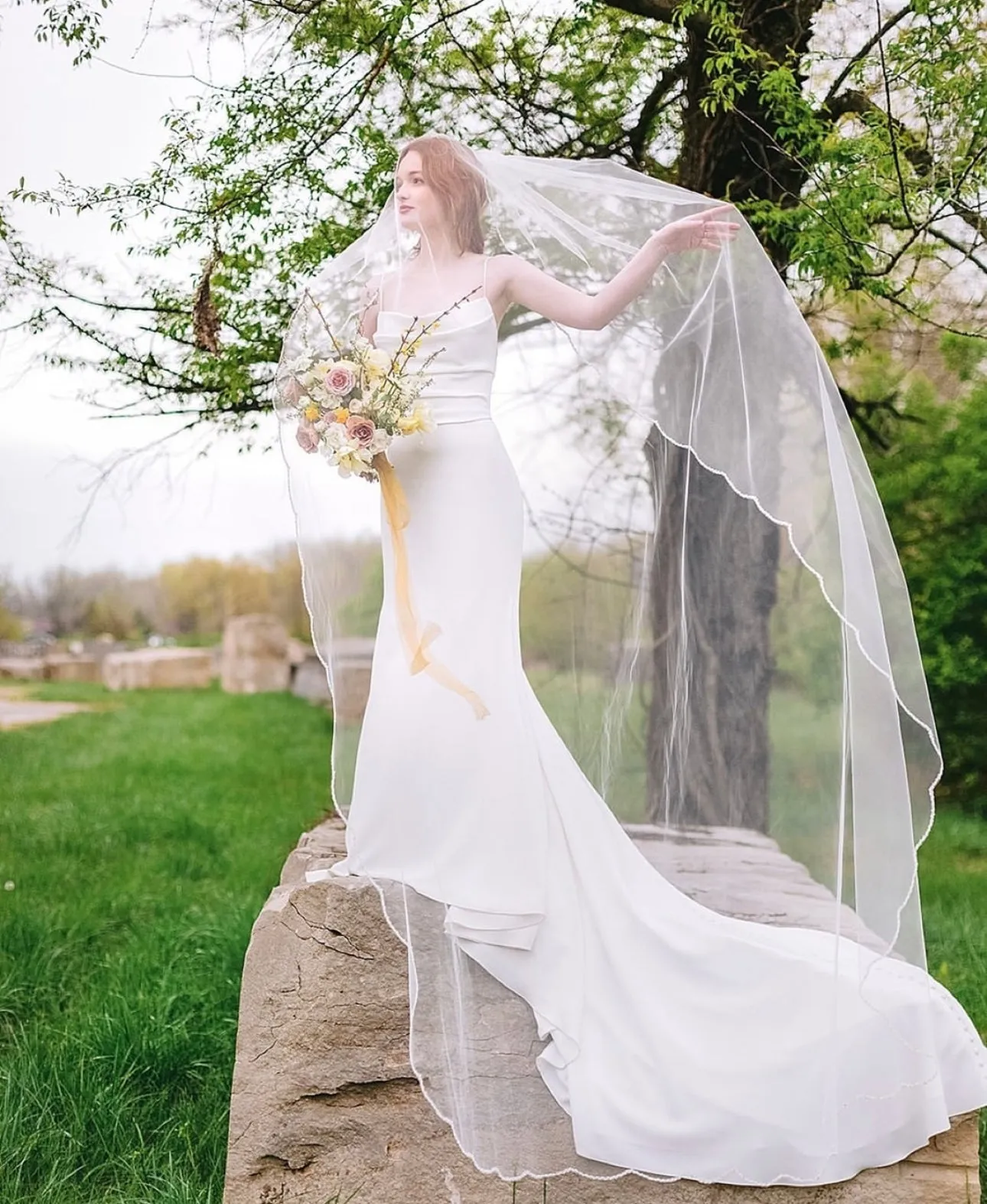 2023 Simple Goddess Wedding Dress with Ruched Bodice
