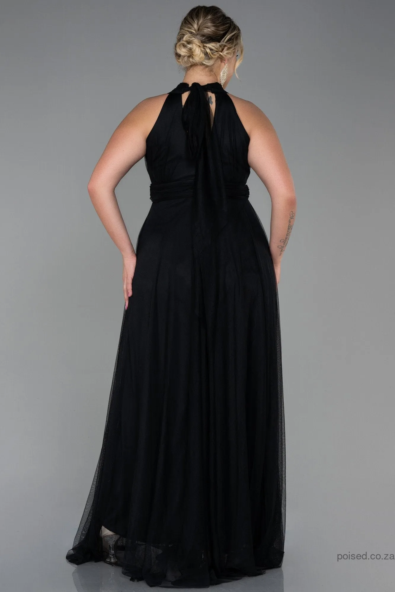 30190 Black Halterneck Tulle Dress