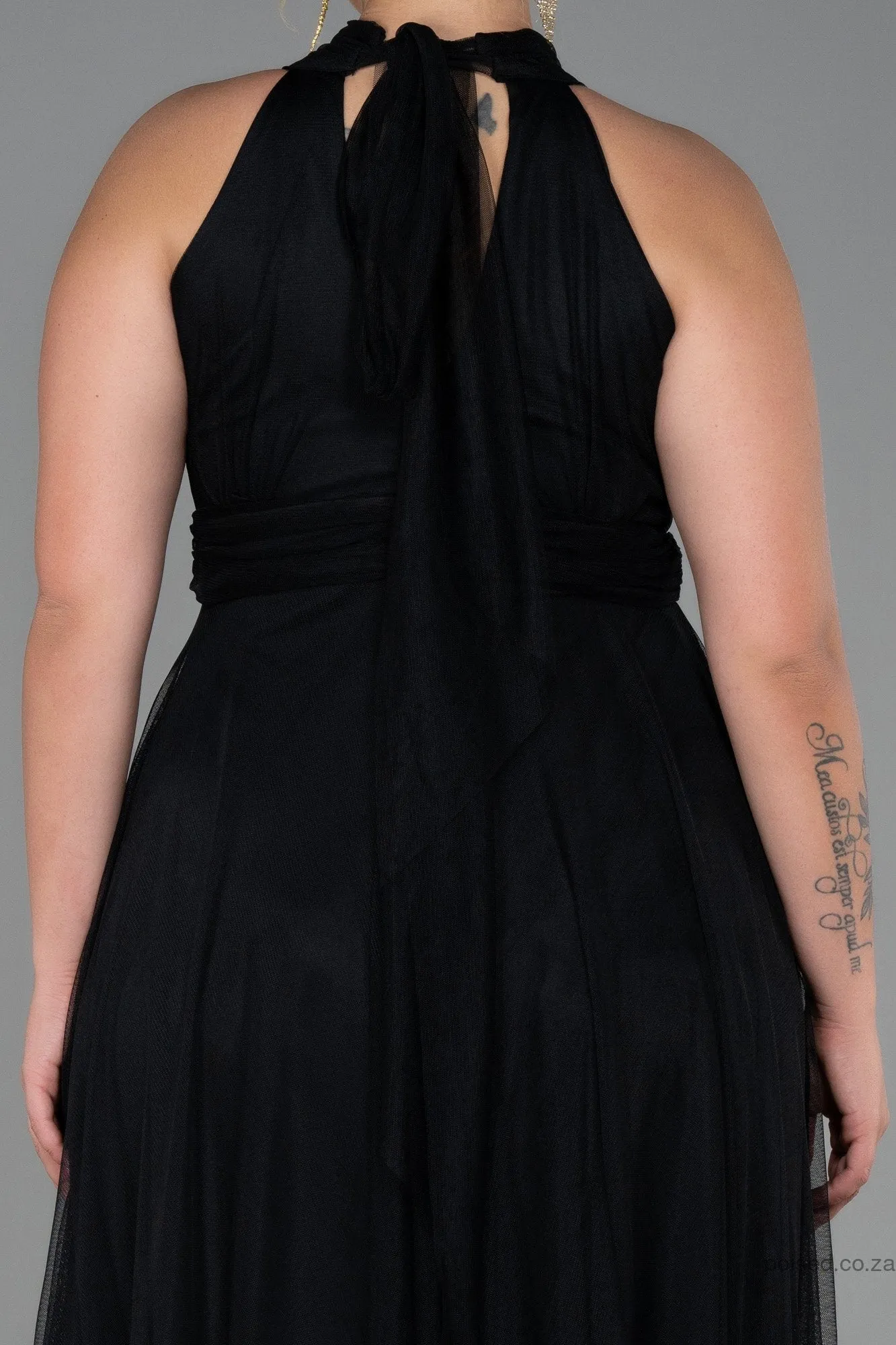 30190 Black Halterneck Tulle Dress