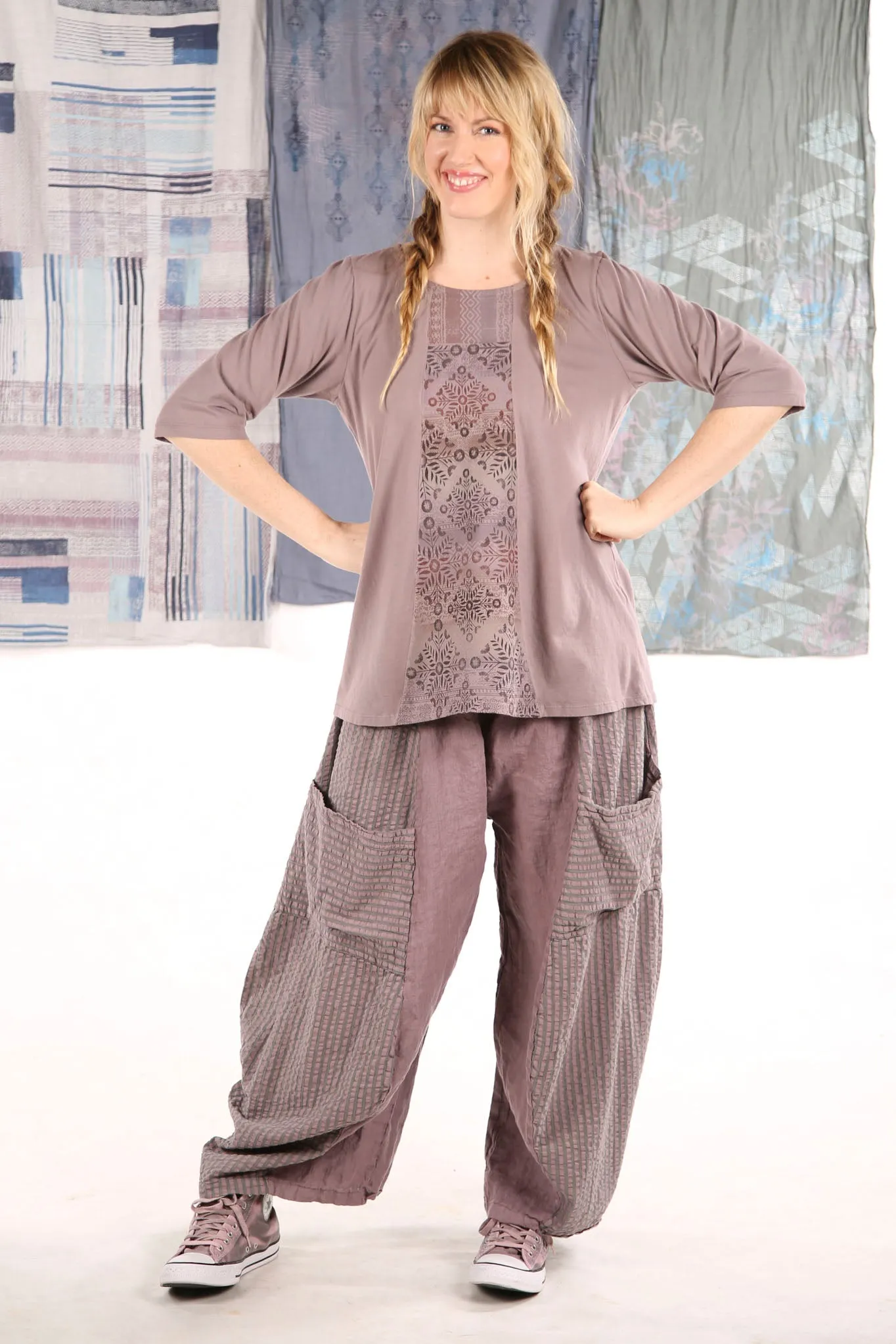 3240 Mojo Pant Plum Haze with herb stripe  1/0/0 overdye?