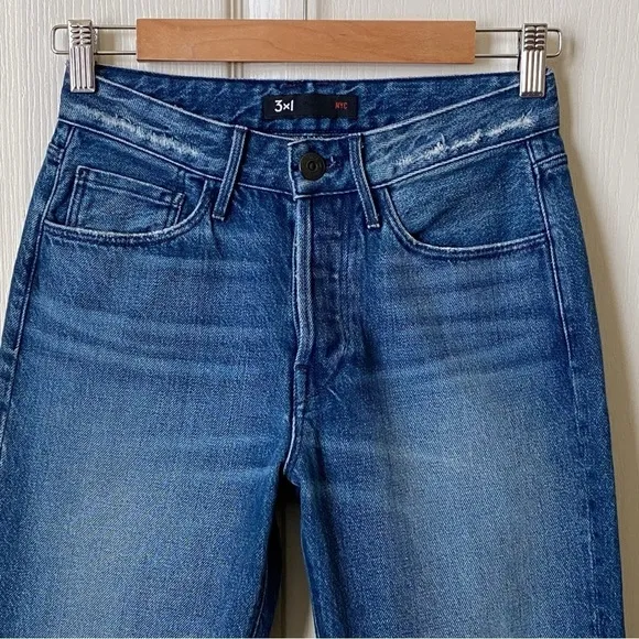 3X1 Higher Ground Boyfriend Crop Jean in Rushmore Straight Distressed Revolve 24