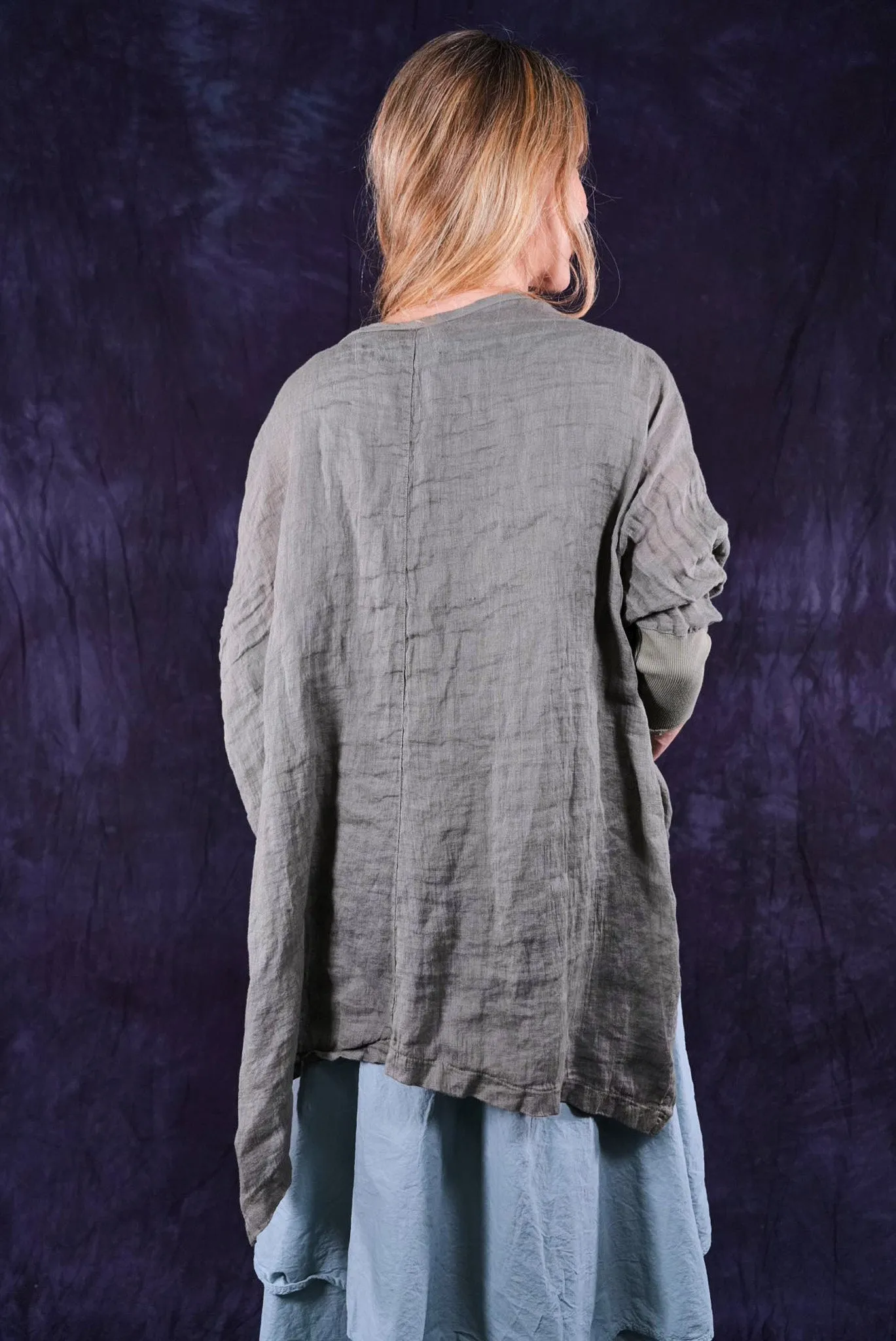 5253 Linen Cardi Caper-U