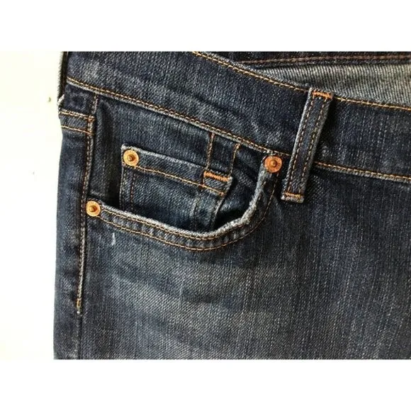 7 For all Mankind Bootcut in Nakita Blue Jeans Womens Size 31 distressed
