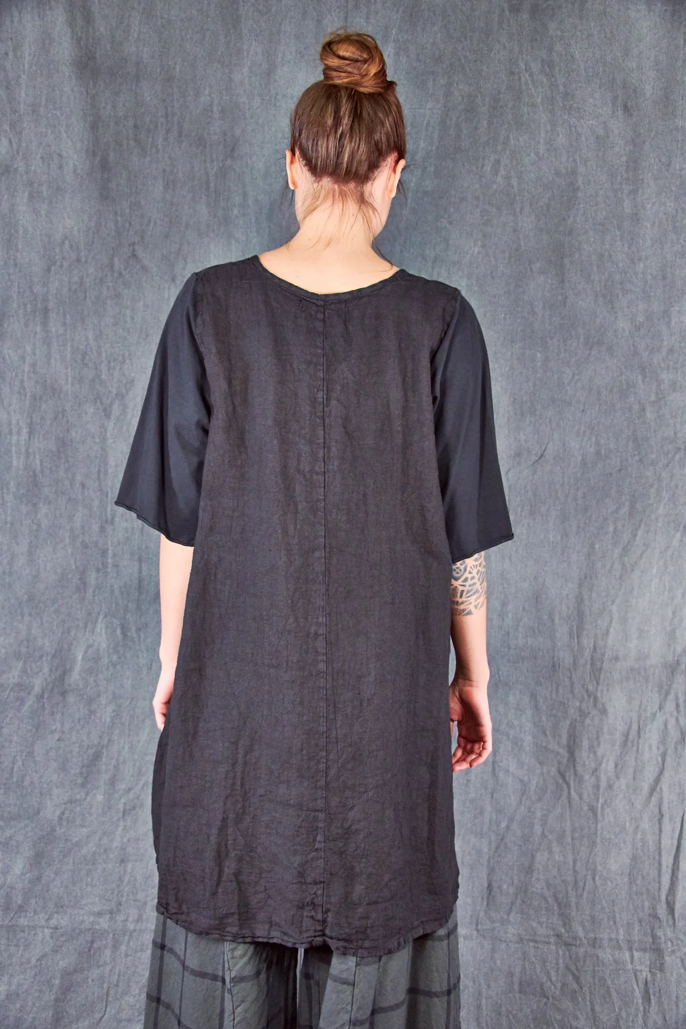 7203 Milkmaid Dress-Noir-U