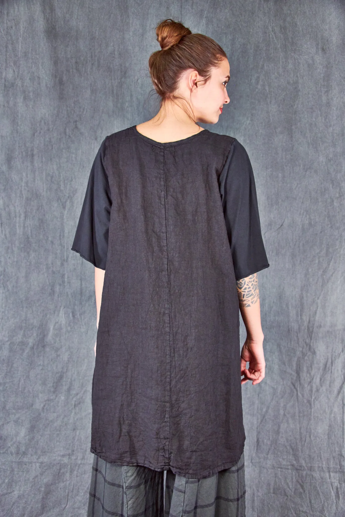 7203 Milkmaid Dress-Noir-U