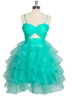 A Line Solid Color Short Midi Party Dress Elegant Tiered Ruffles Cocktail-dresses YW243153