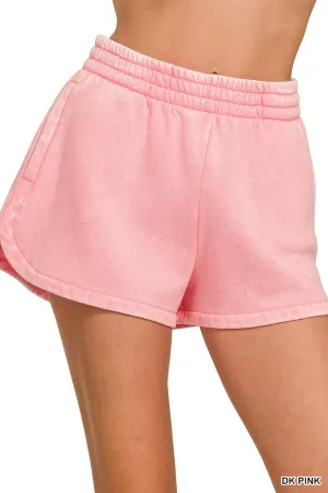 Acid Wash Dolphin Shorts