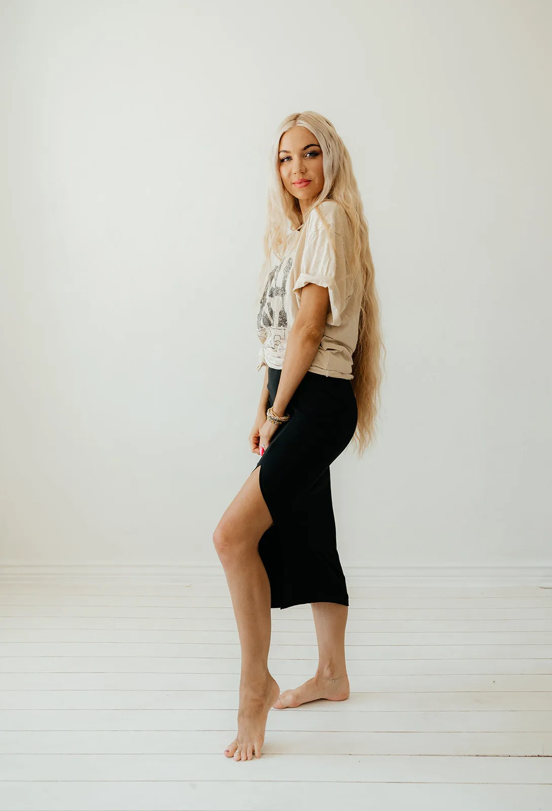 Ada Pencil Skirt with Front Slit
