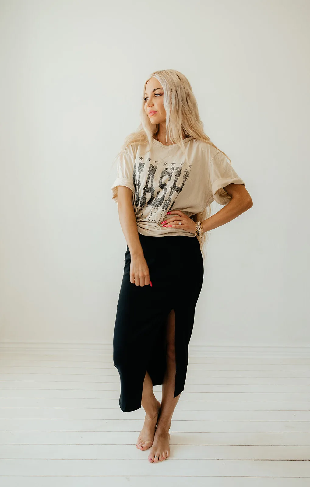 Ada Pencil Skirt with Front Slit
