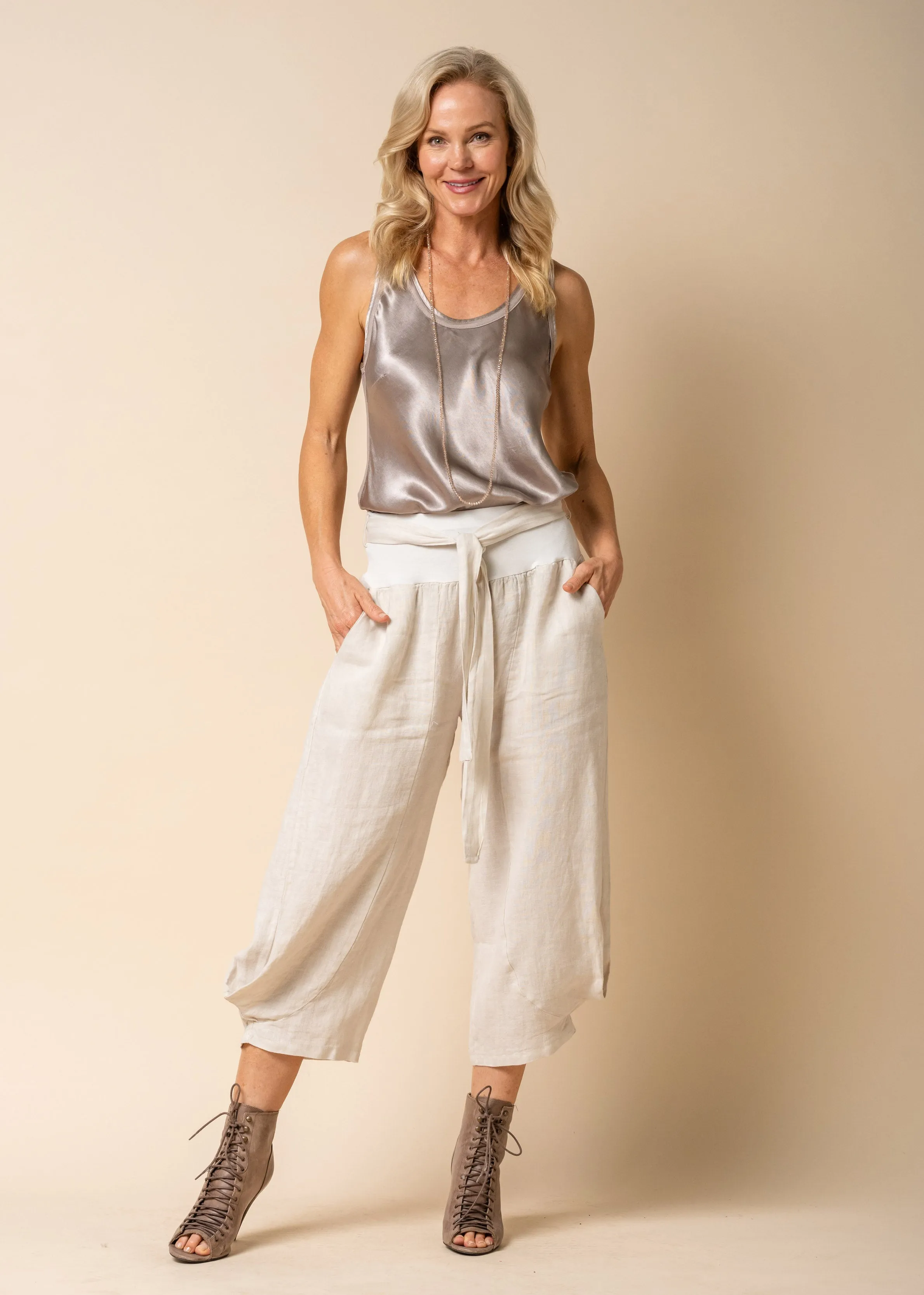 Addison Linen Pants in Latte