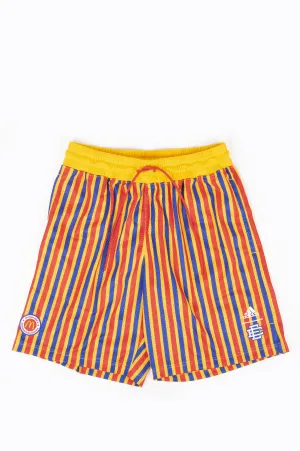 ADIDAS X ERIC EMANUEL MCDAA SHORTS RED YELLOW NAVY