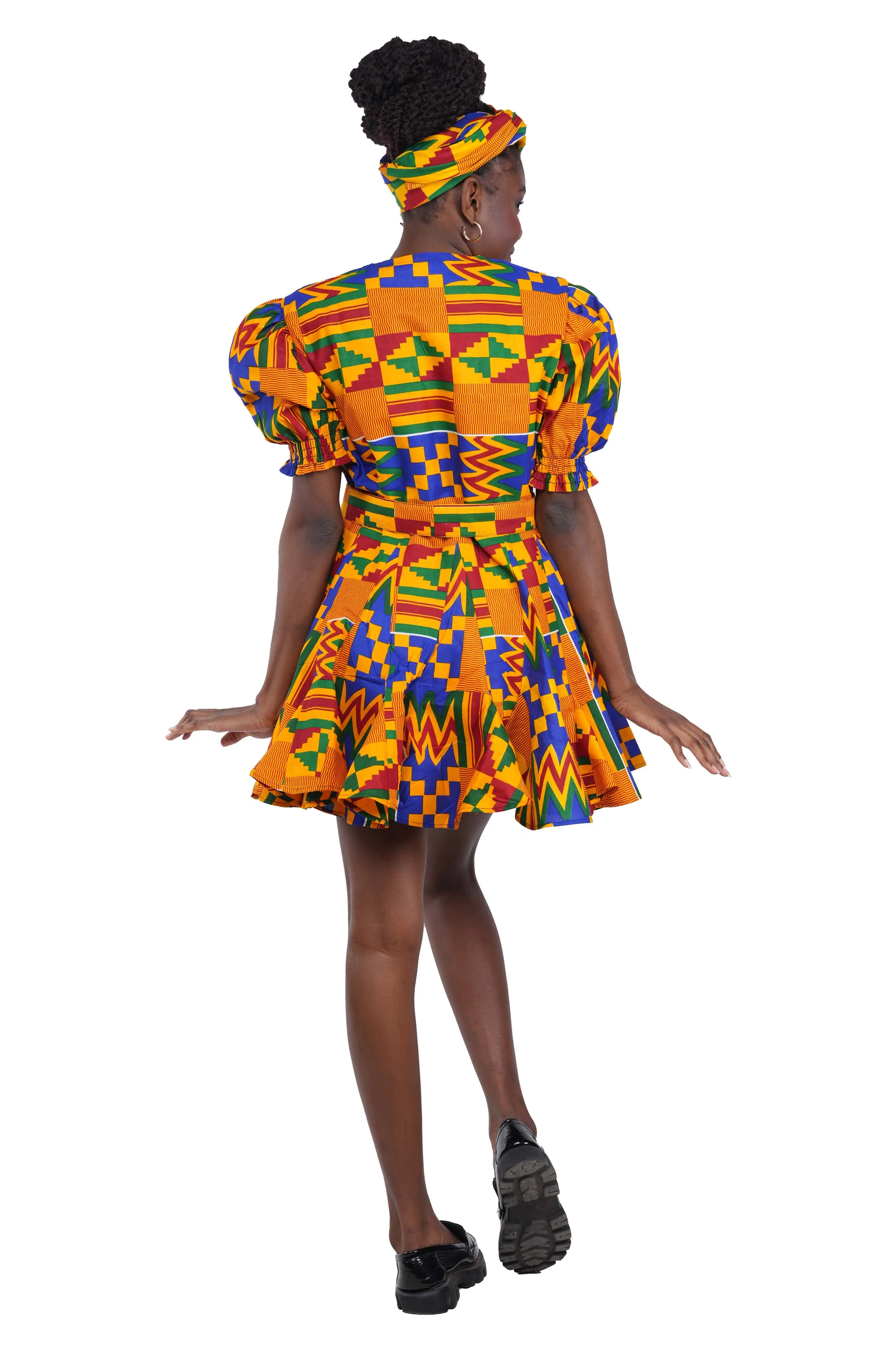African Short Paneled Dress