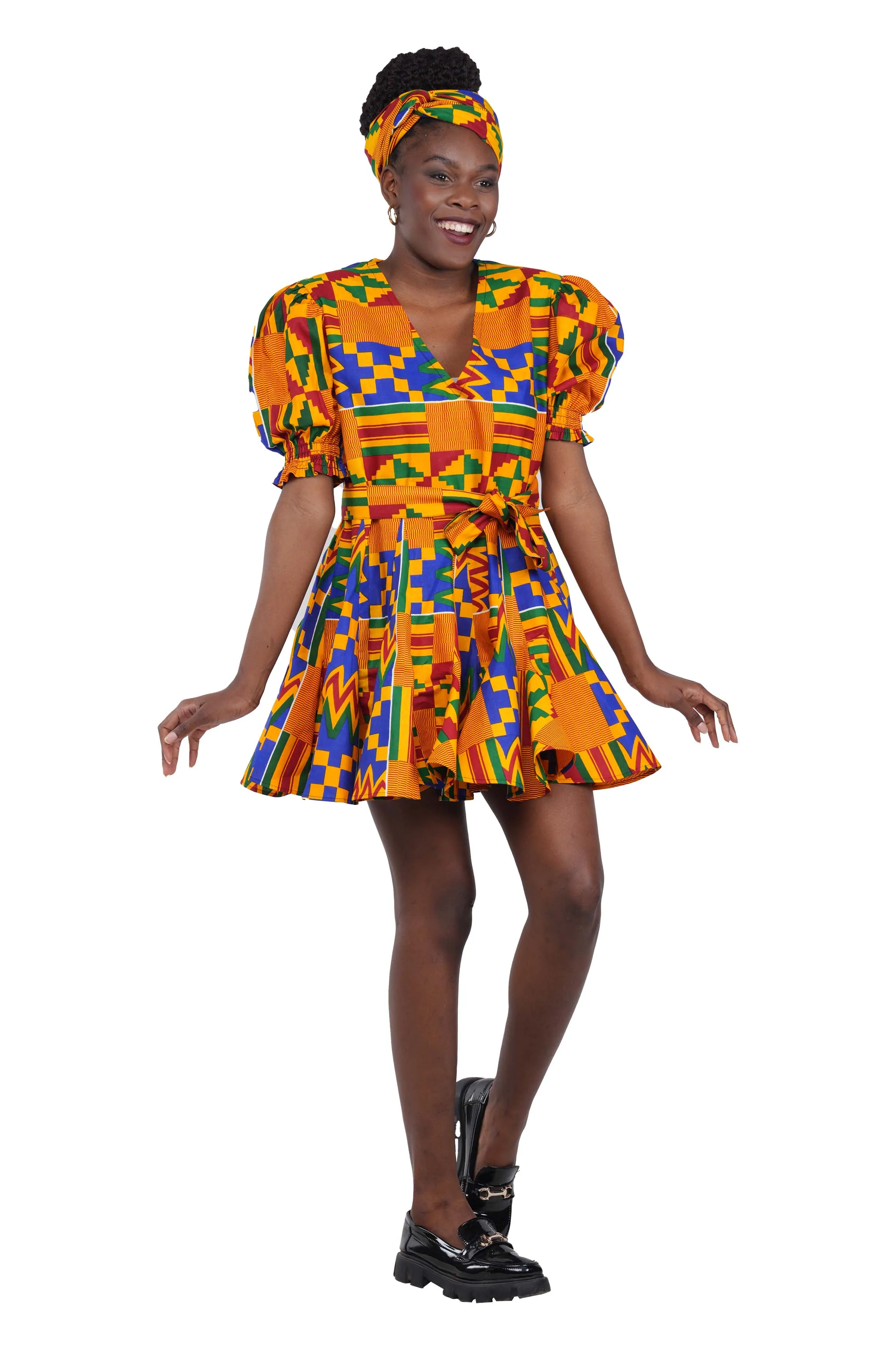 African Short Paneled Dress
