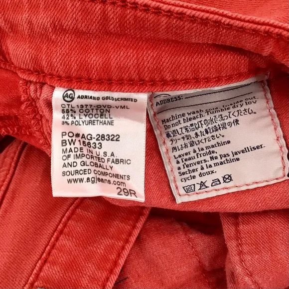 AG Stevie Ankle Slim Straight Ankle Jeans Size 29R