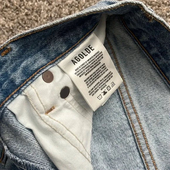 AGOLDE Stella high rise baggy denim shorts, size 23