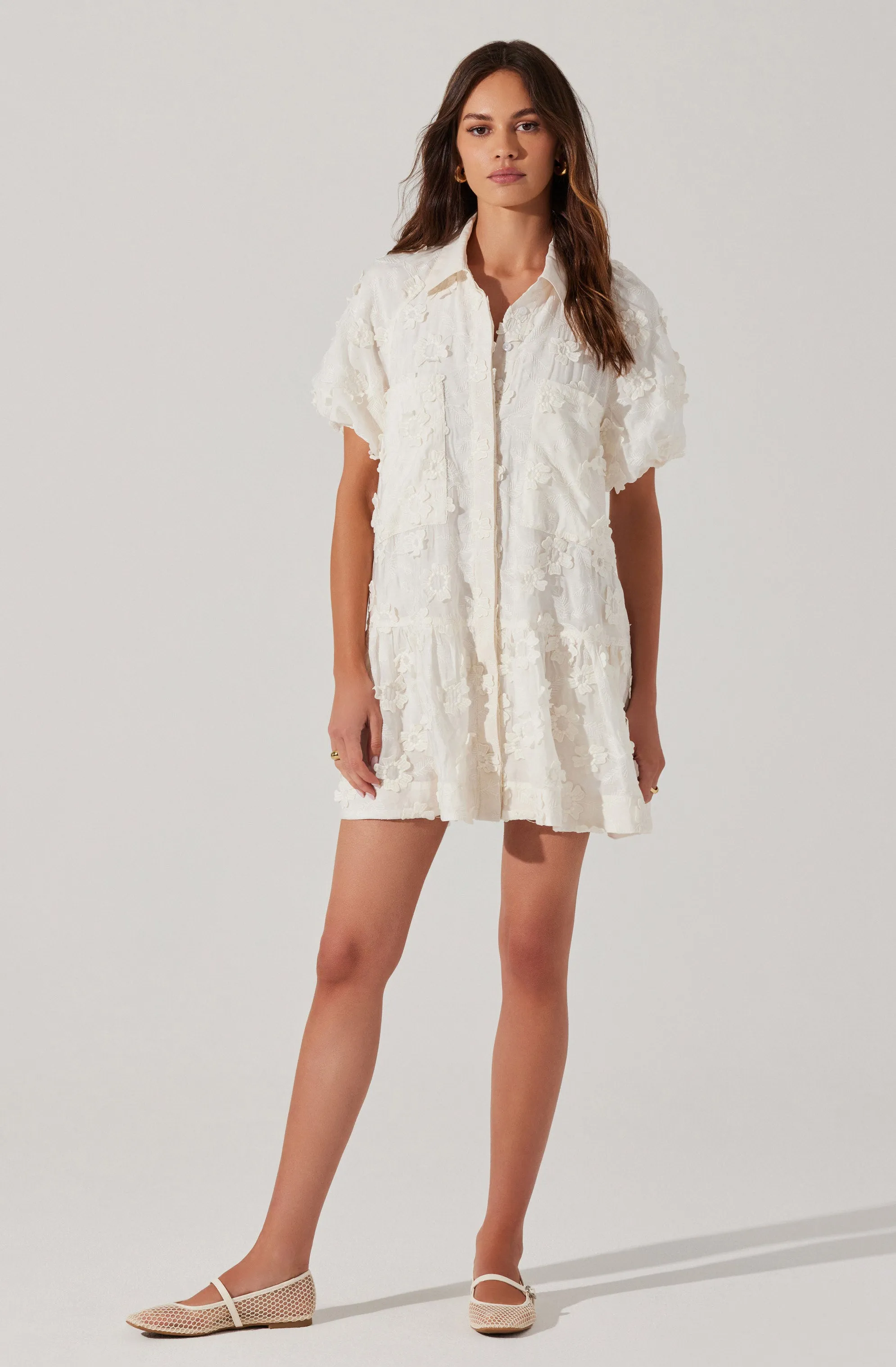 Aihara Floral Appliqué Dress