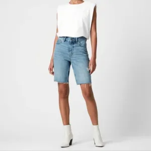 All Saints Barry high rise long denim shorts