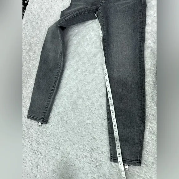 All Saints Miller Mid-Rise Skinny Jeans Vintage Black Gray Zipper Ankle Jean