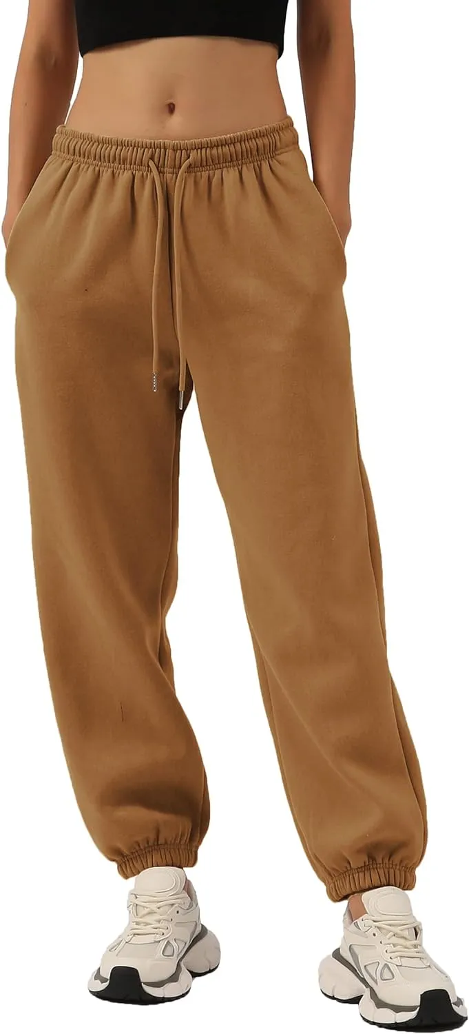 Amazhiyu Womens Fleece High Waisted Sweatpants