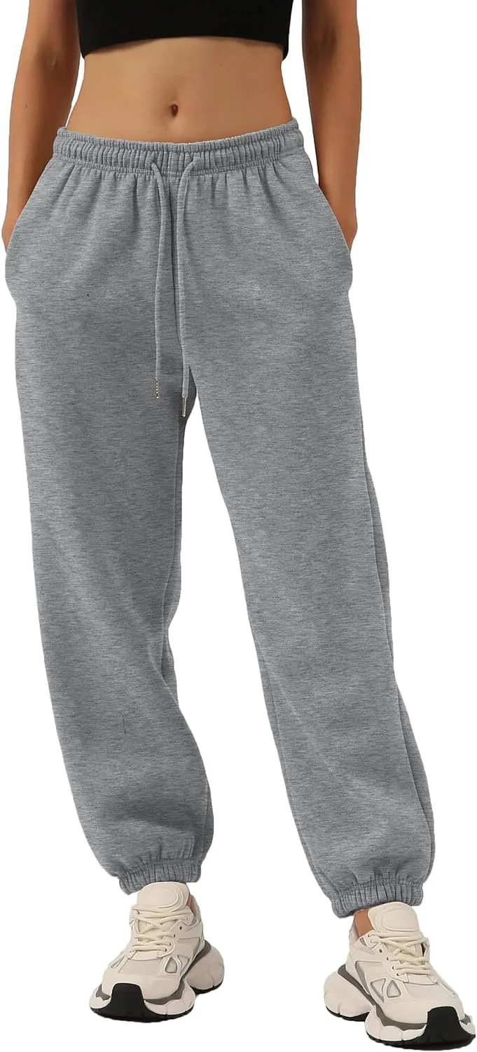 Amazhiyu Womens Fleece High Waisted Sweatpants