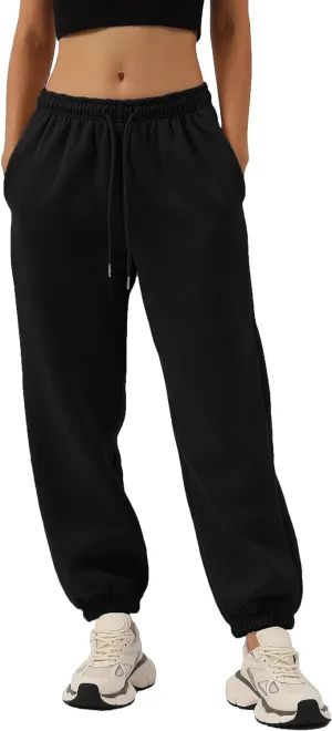 Amazhiyu Womens Fleece High Waisted Sweatpants