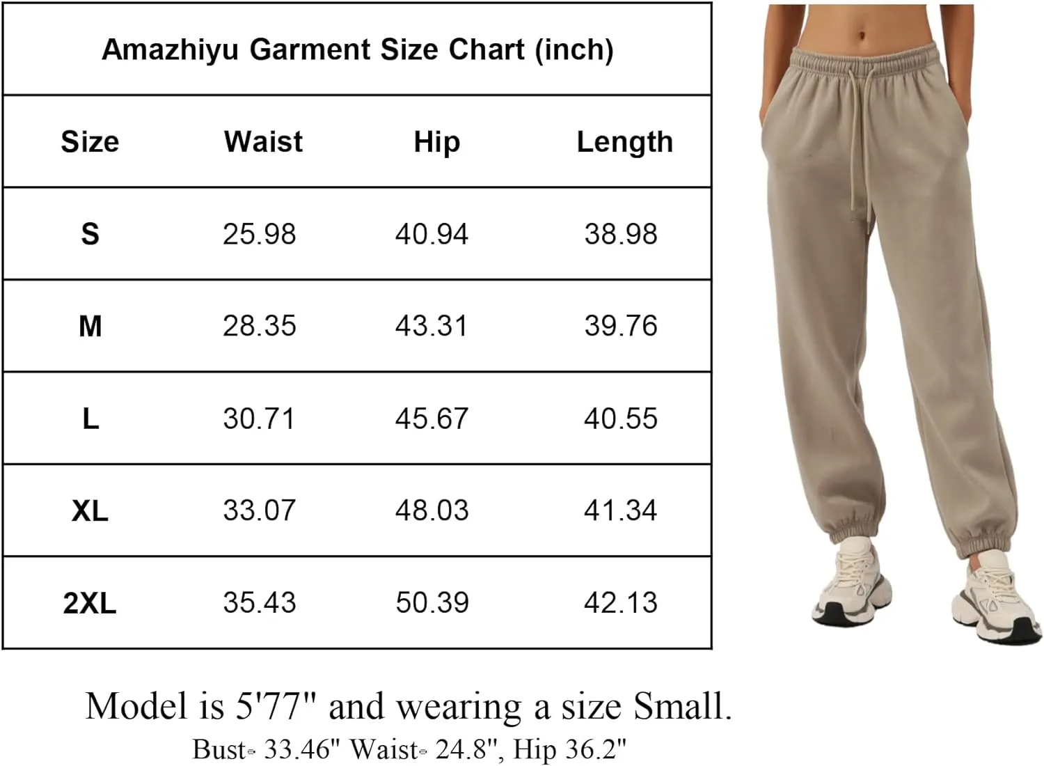 Amazhiyu Womens Fleece High Waisted Sweatpants
