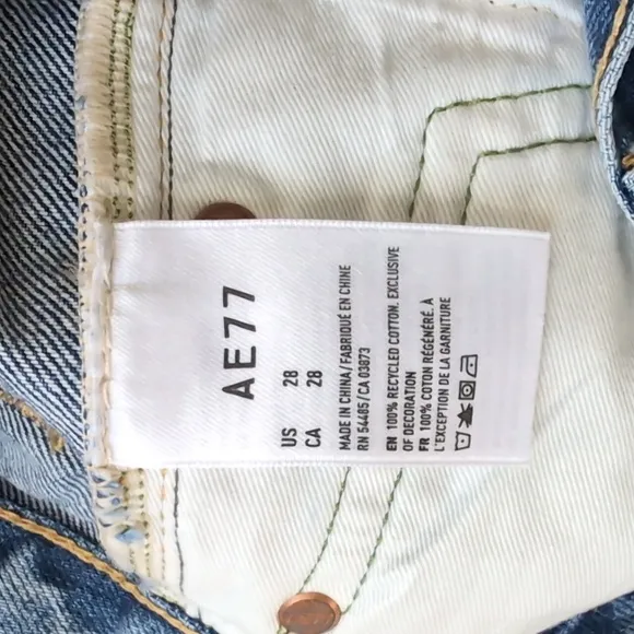 American Eagle AE77 Denim High Waist Cut-off Shorts Size 28