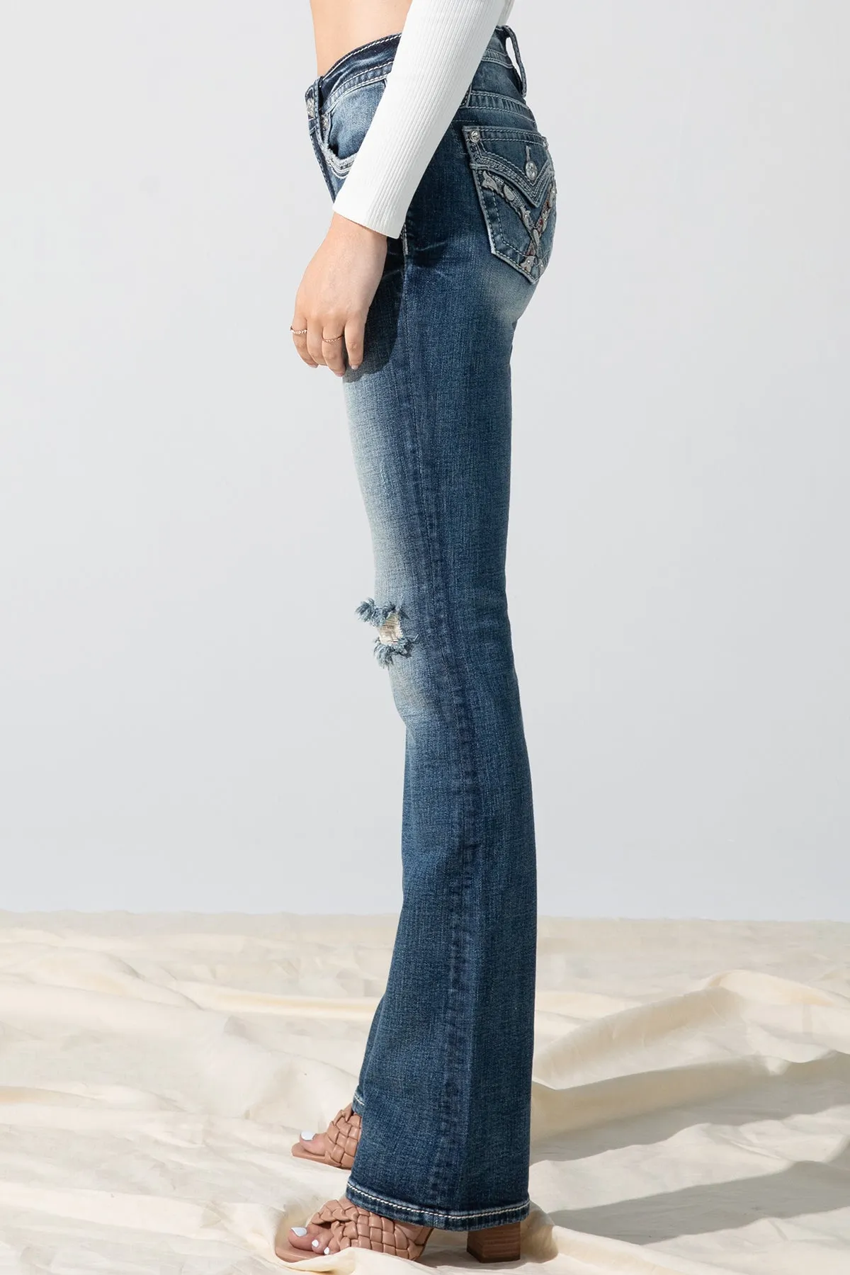 Americana Zagged Bootcut Jeans