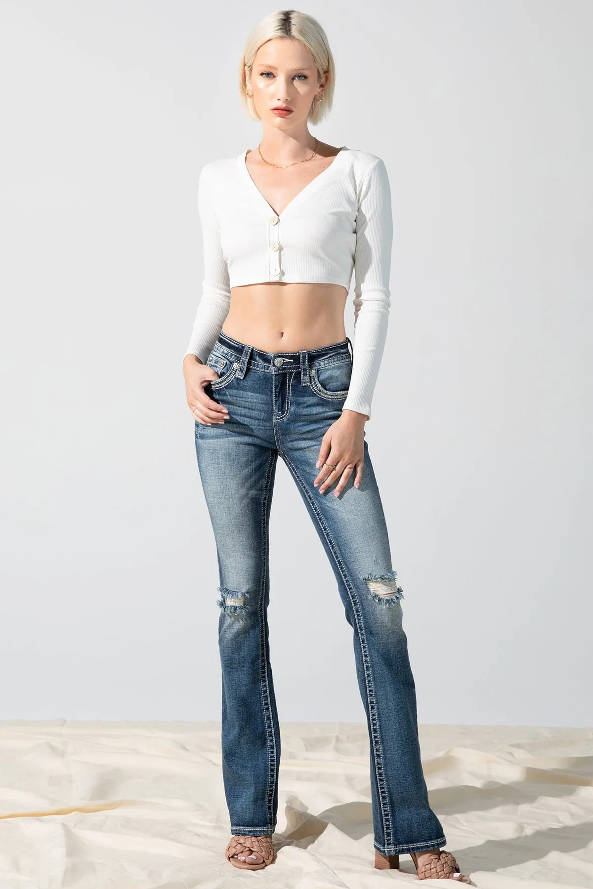 Americana Zagged Bootcut Jeans