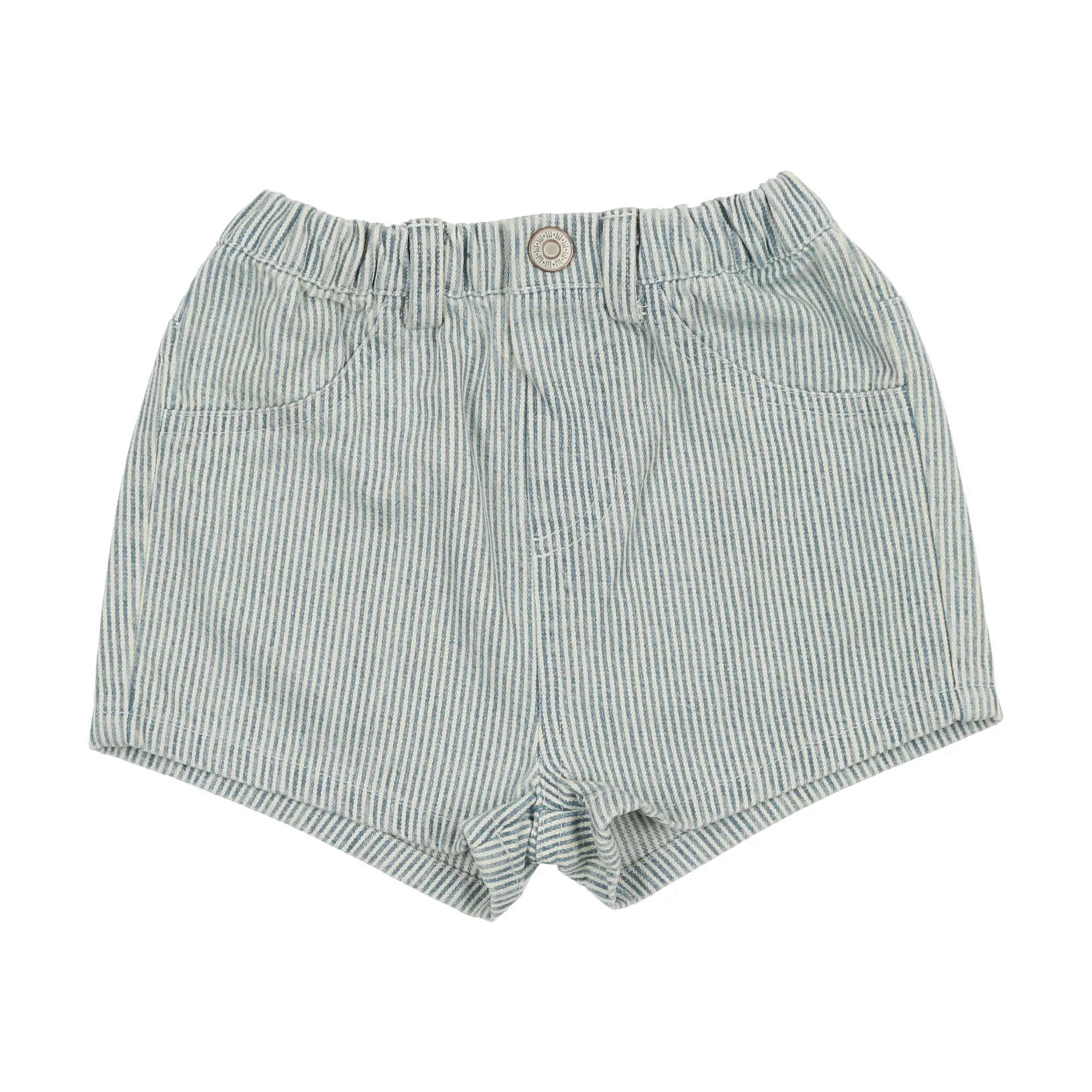 Analogie Denim Stripe Shorts (Printed Denim Collection) - Light Denim