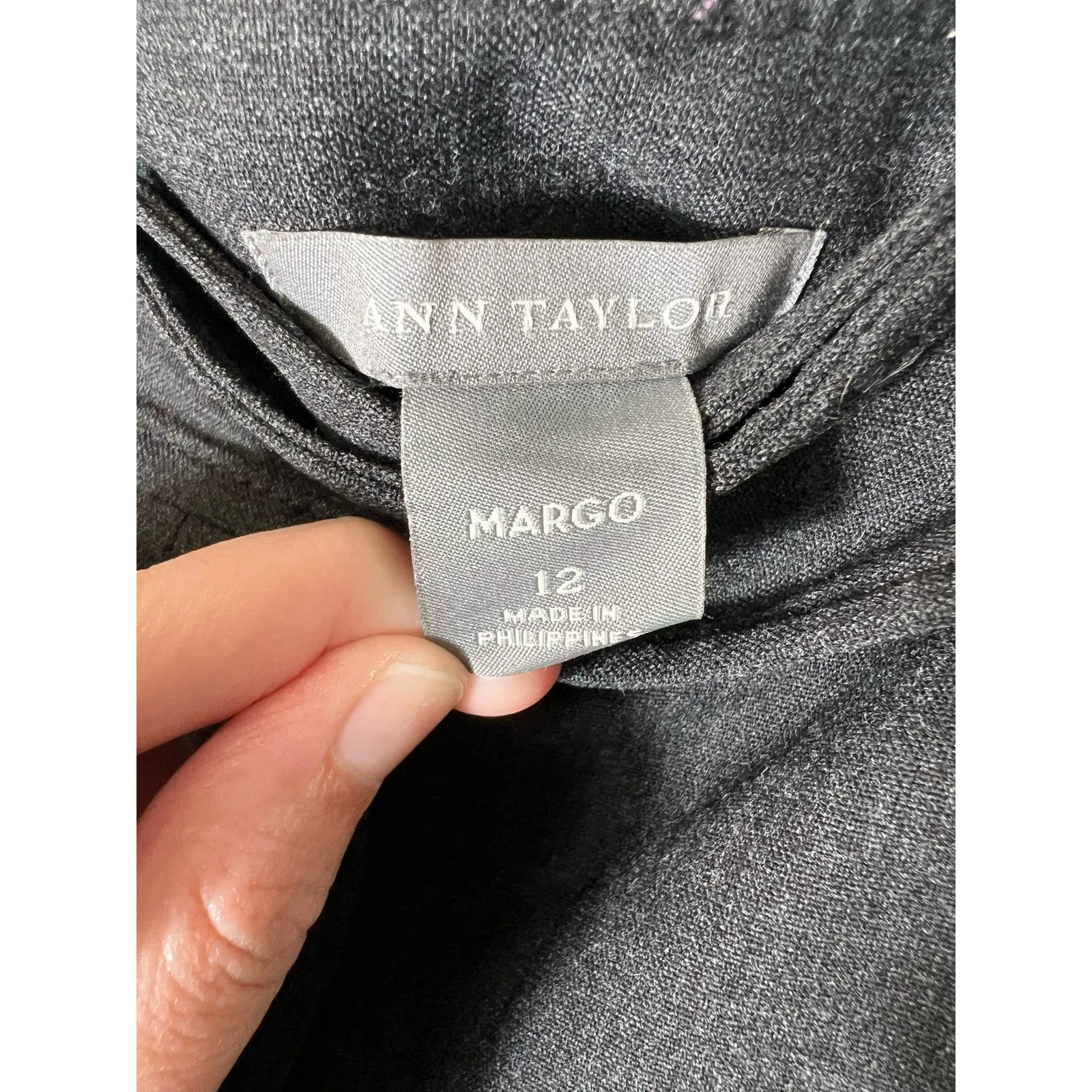Ann Taylor Margot Dark Gray Dress Wide Leg Dress Pants Sz 12