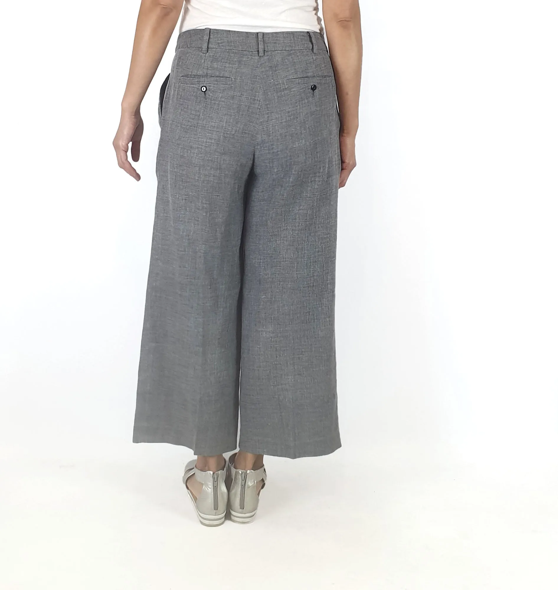 Anna Thomas grey linen pants size 10