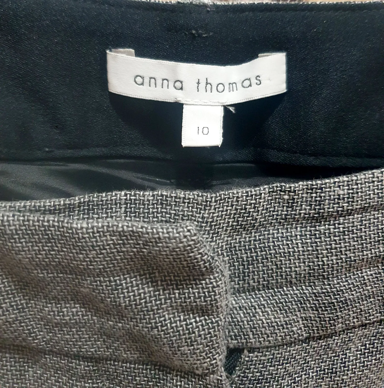 Anna Thomas grey linen pants size 10