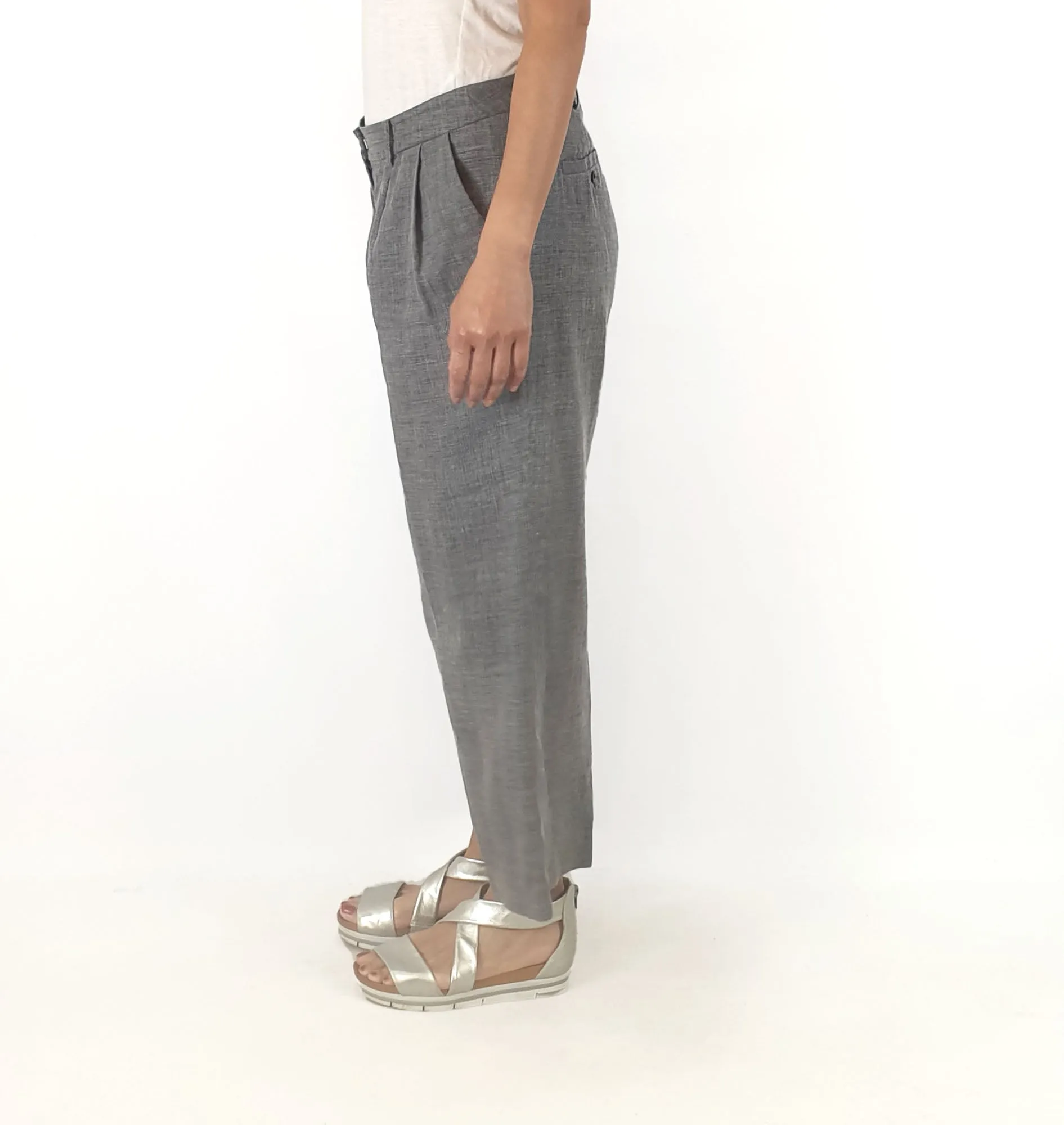 Anna Thomas grey linen pants size 10