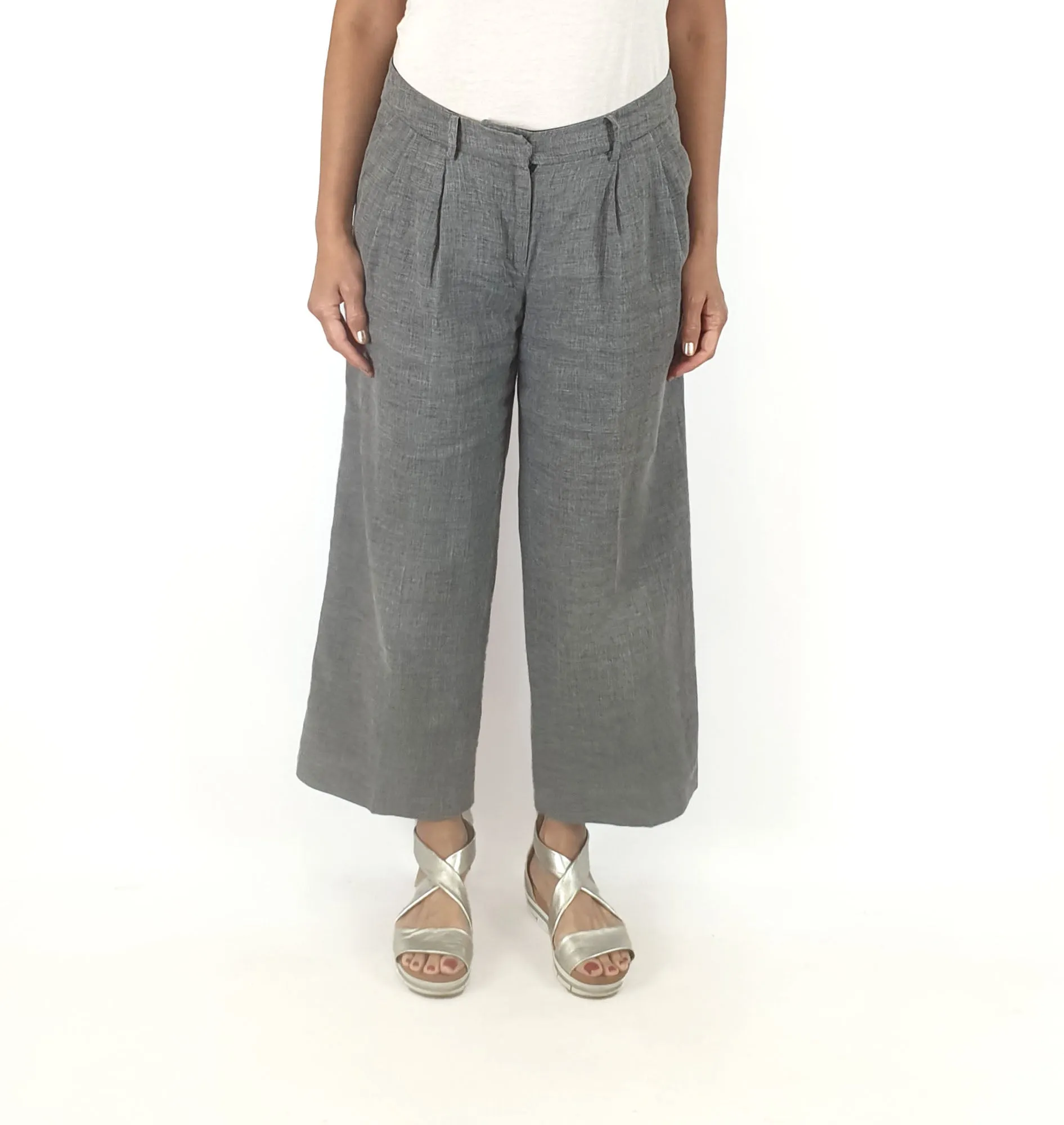 Anna Thomas grey linen pants size 10
