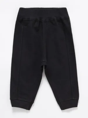 Artie - French Terry Black Baby & Toddler Joggers 3 to 24 months