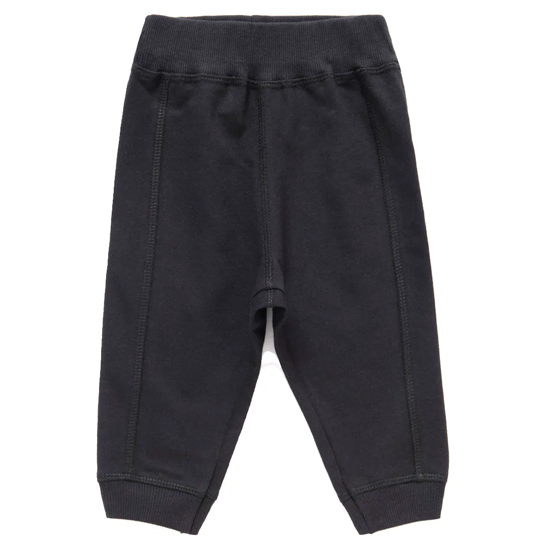 Artie - French Terry Black Baby & Toddler Joggers 3 to 24 months