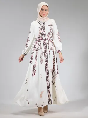 Arwad Orchid Satin Floral Elegance Maxi Dress