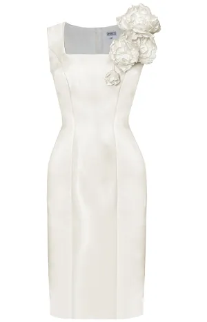 Asteria Little White Dress with Flowers