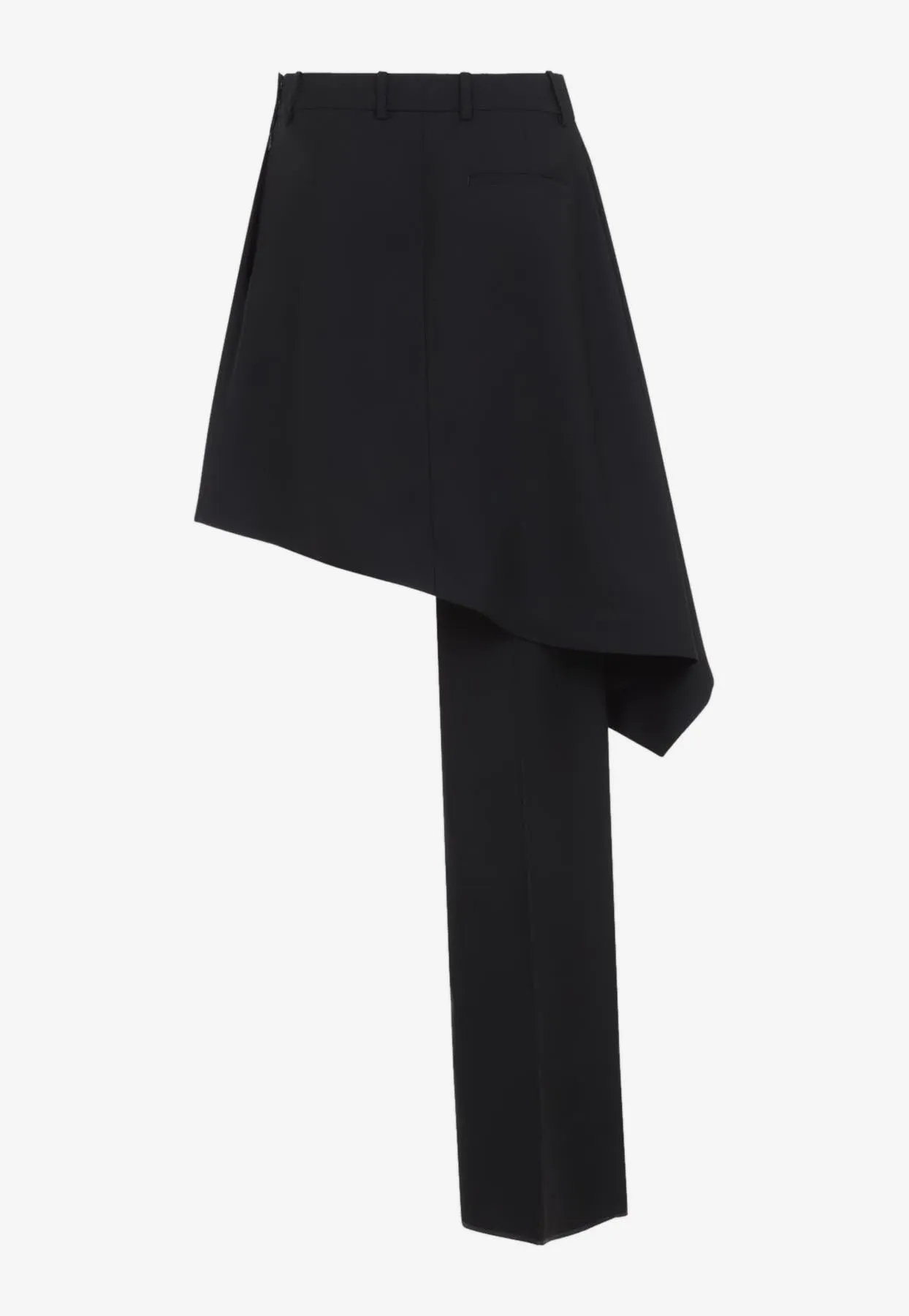 Asymmetric Wool Pant Skirt