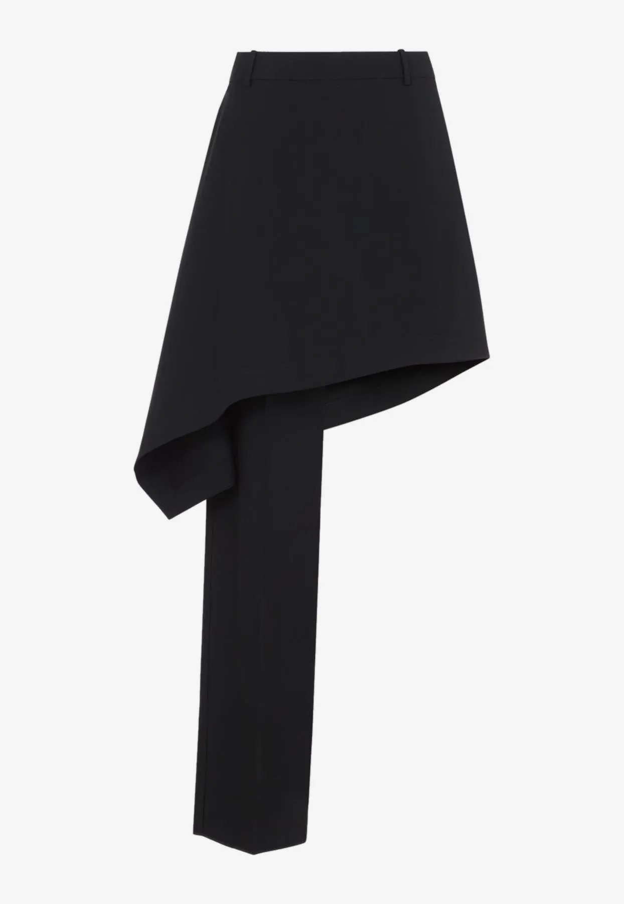 Asymmetric Wool Pant Skirt