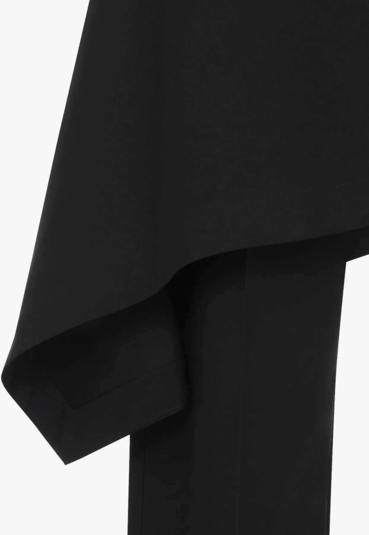 Asymmetric Wool Pant Skirt