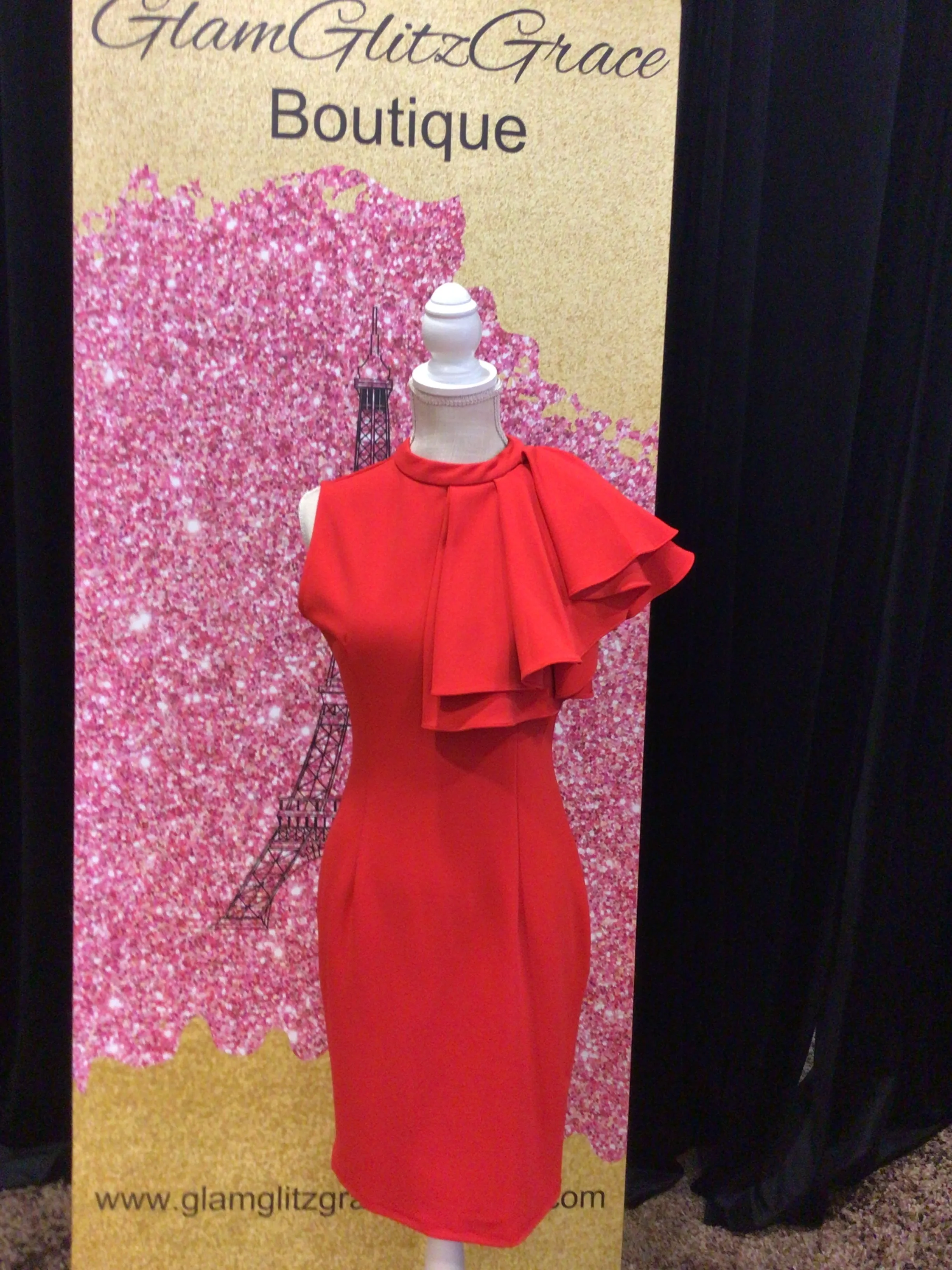 Asymmetrical red dress