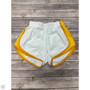Athletic Shorts By Nike In White & Yellow, Size: S